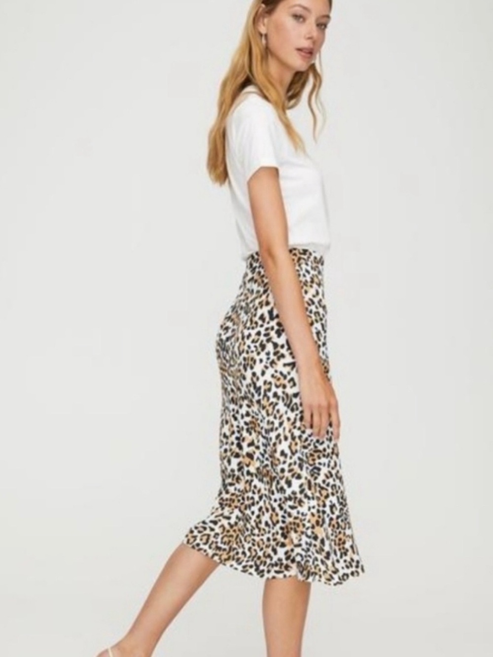 Babaton Leopard Print Satin Midi Skirt - Picture 7 of 10